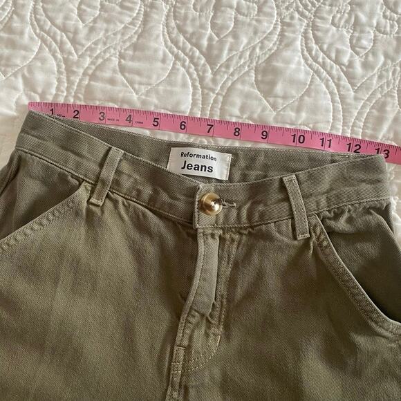 Reformation Bailey High Rise Utility Pant - Size 24 Green - Picture 4 of 9